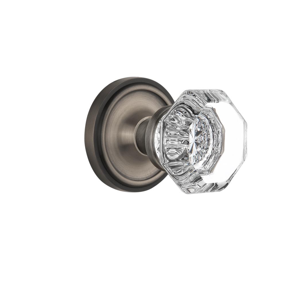 Nostalgic Warehouse CLAWAL Privacy Knob Classic Rosette with Waldorf Knob in Antique Pewter